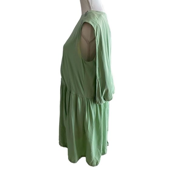 Tibi Eco Cape Green Silk Sleevless Shift Size 8 - Picture 6 of 9